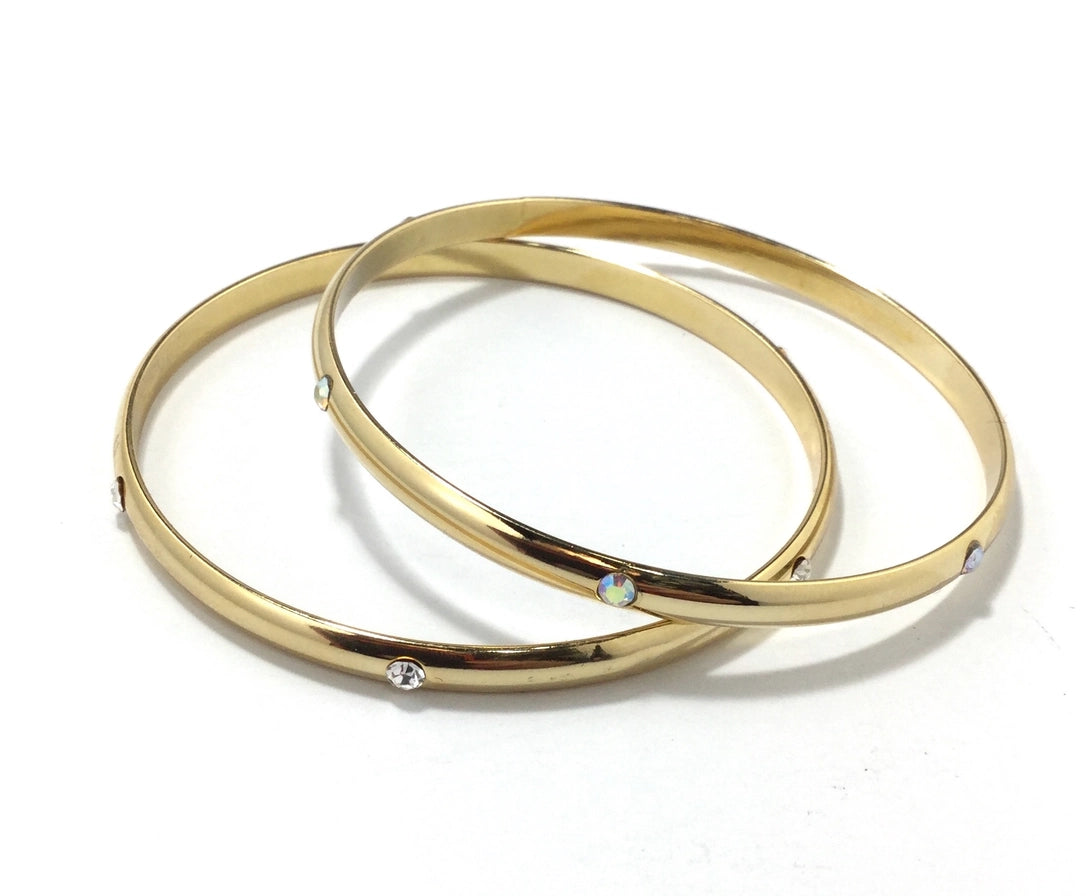Gold Rhinestone Bracelet Set