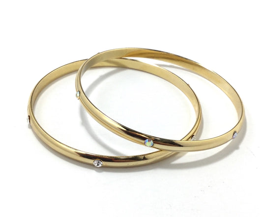 Gold Rhinestone Bracelet Set