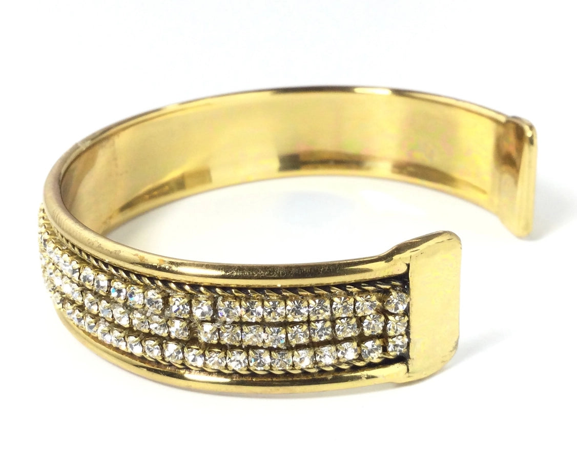 Gold Cuff Rhinestone Bracelet