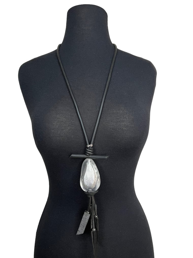 Large Stone Black Necklace