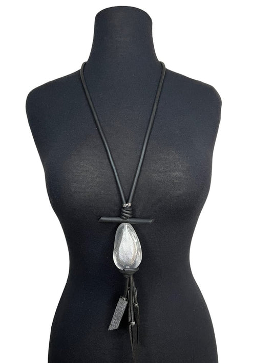 Large Stone Black Necklace