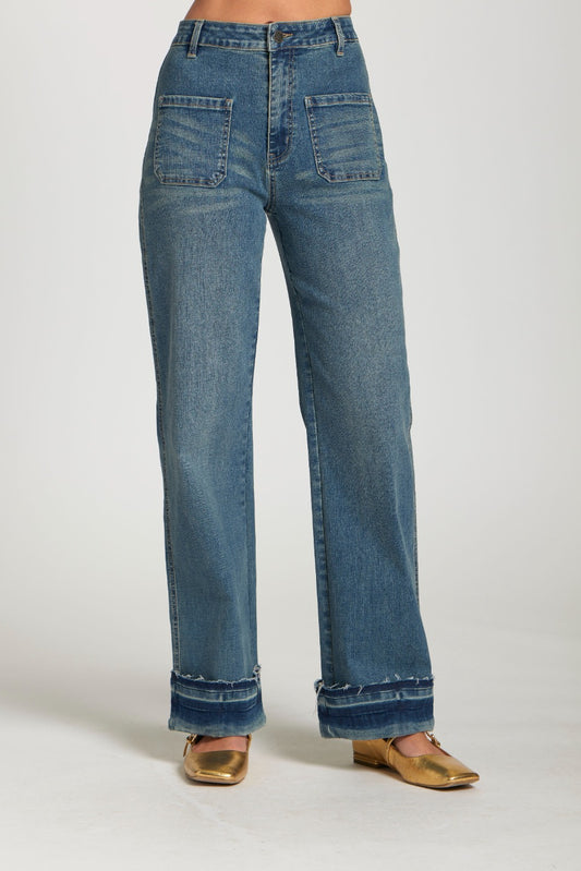 Full length patch pocket jean