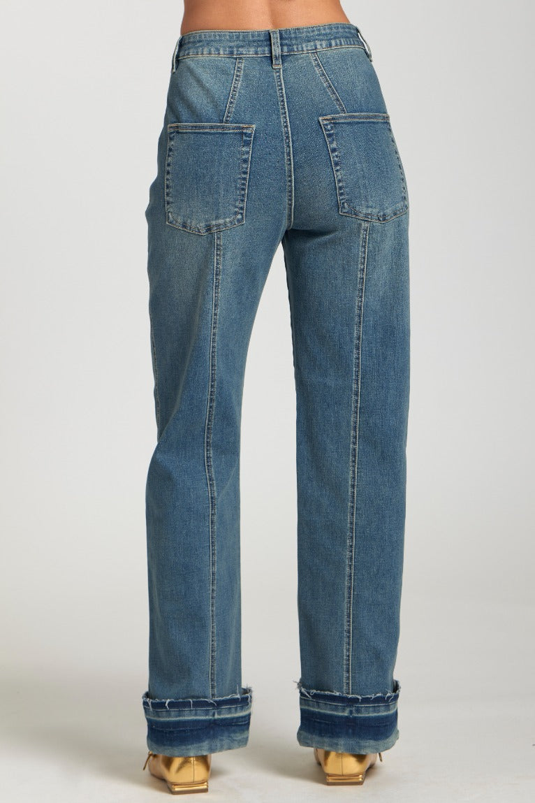 Full length patch pocket jean