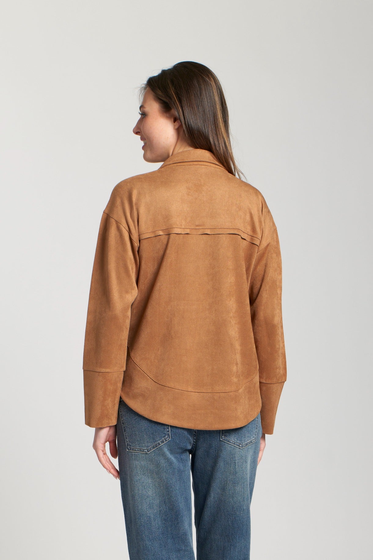 Faux Suede Grommet Top