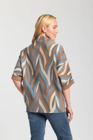 Retro knit contrast cuff sweater