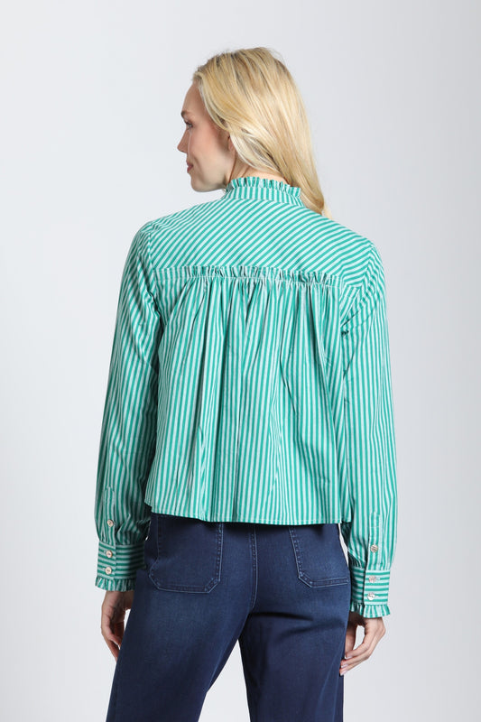 Crop Ruffle Stripe