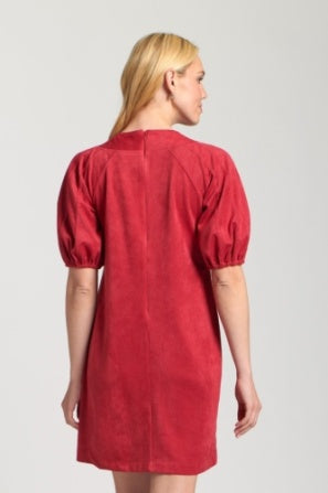 Vegan suede tie front dress