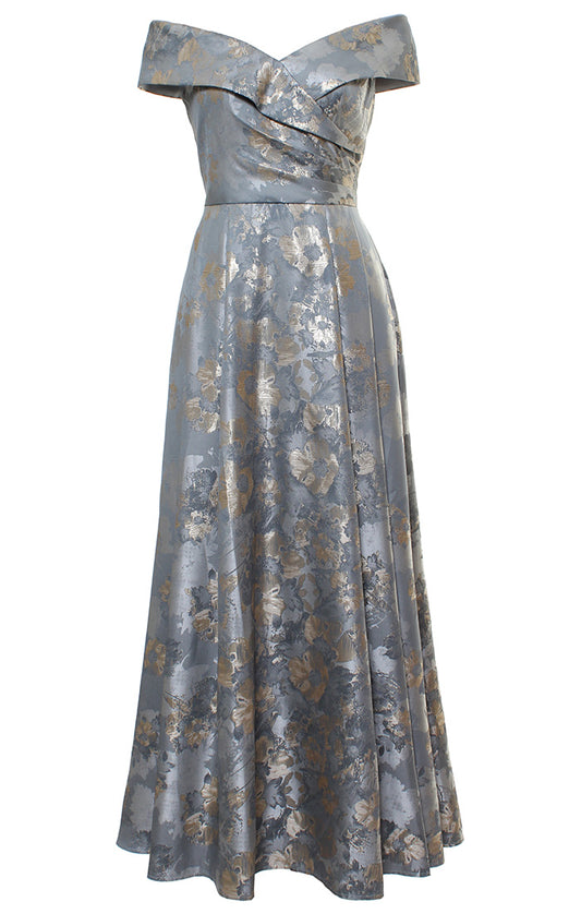 Print Off Shoulder Gown