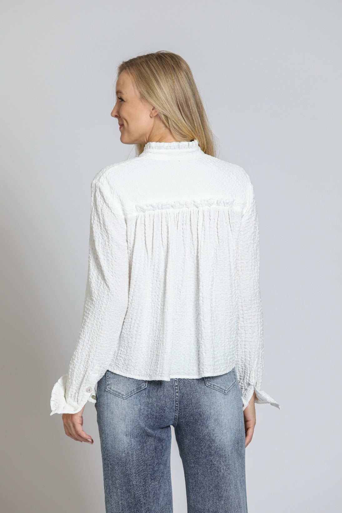Check Shirt w/ Ruffle