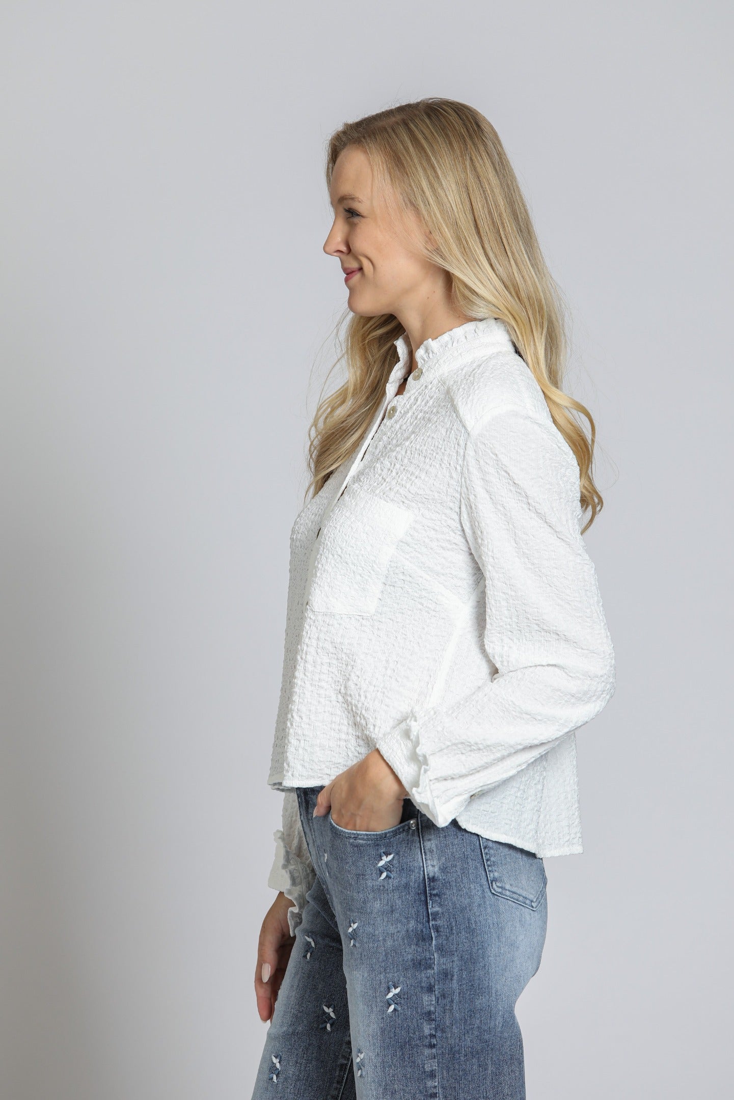 Check Shirt w/ Ruffle
