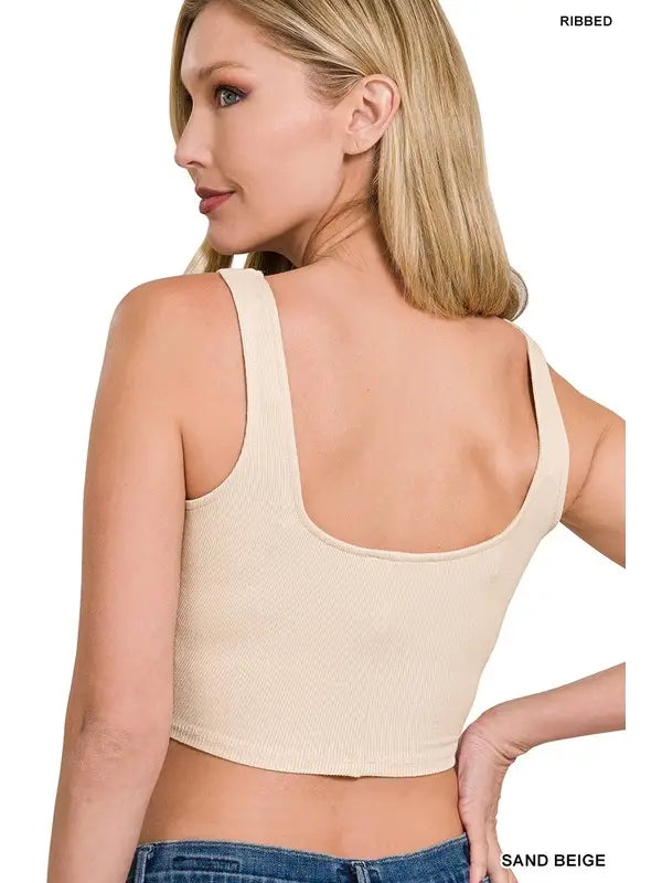 Ribbed Square Neck Brami