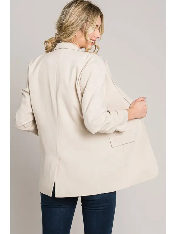 Tweed Ruched Slv Blazer