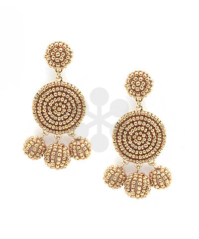 3 Seed Bead Ball Earring