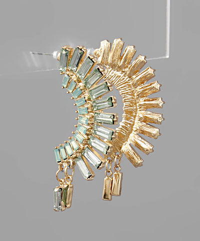 Curved Crystal Bar Earring