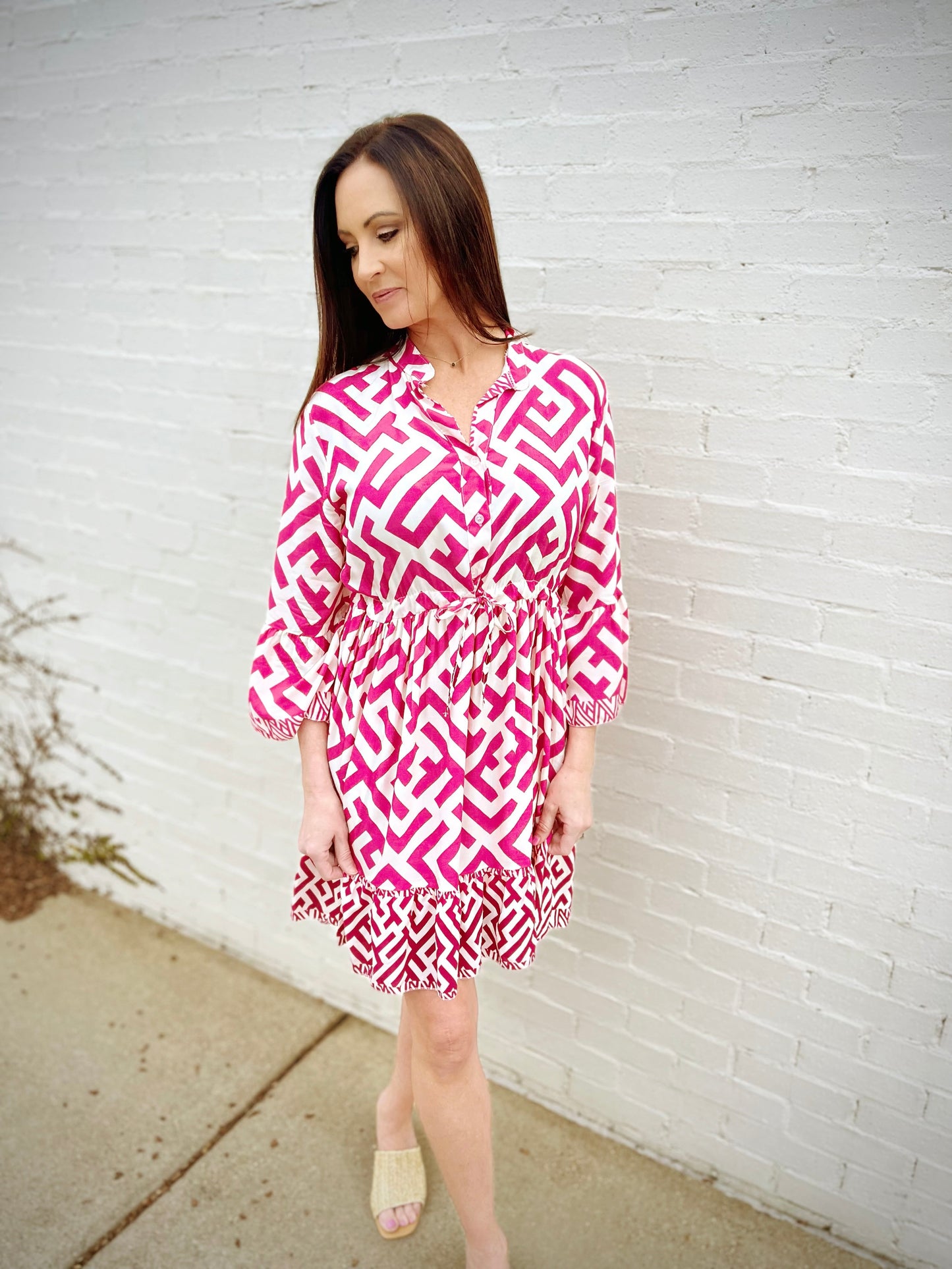 Geo Tie Waist Midi