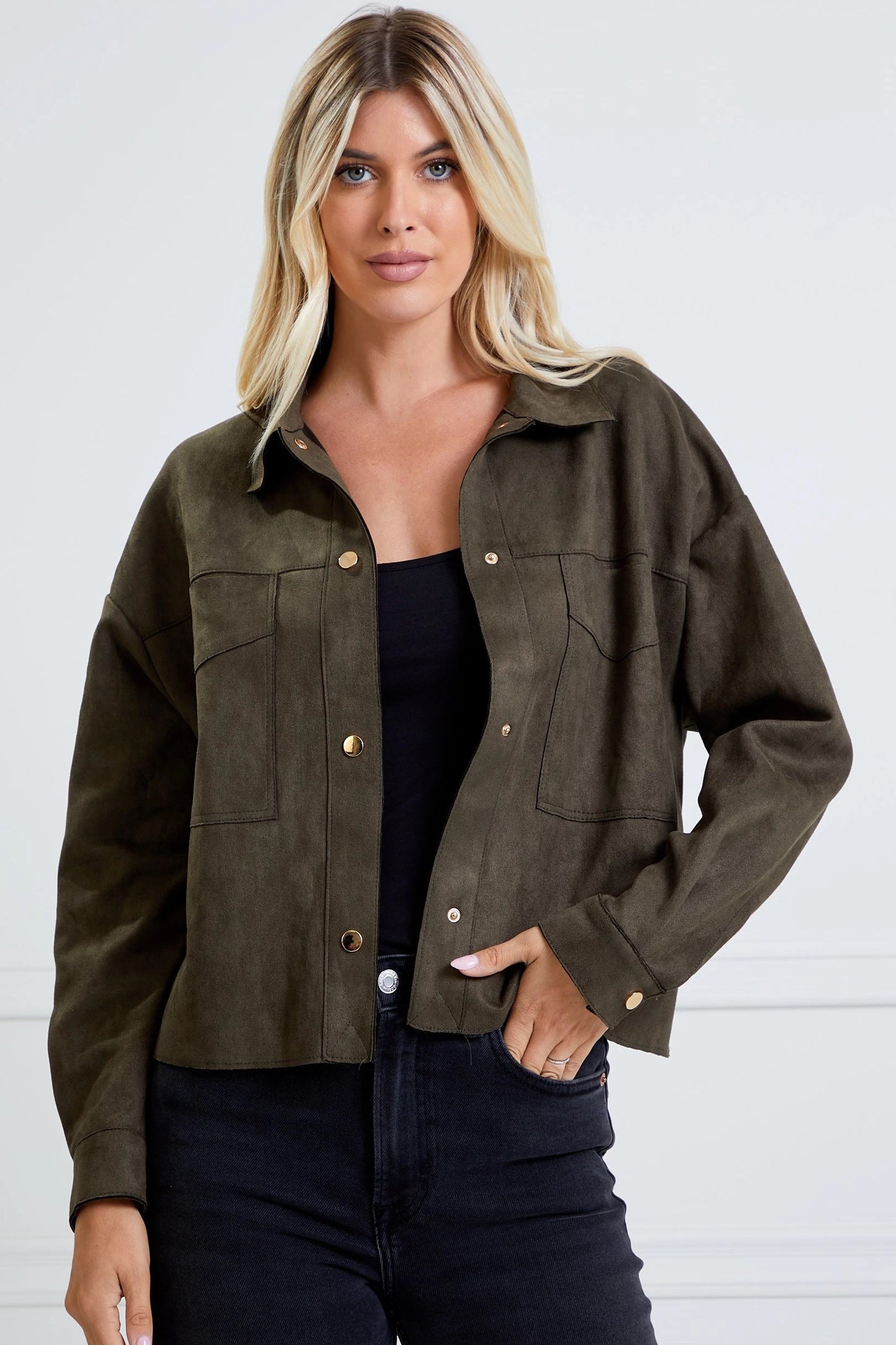 Button Down Suede Shirt