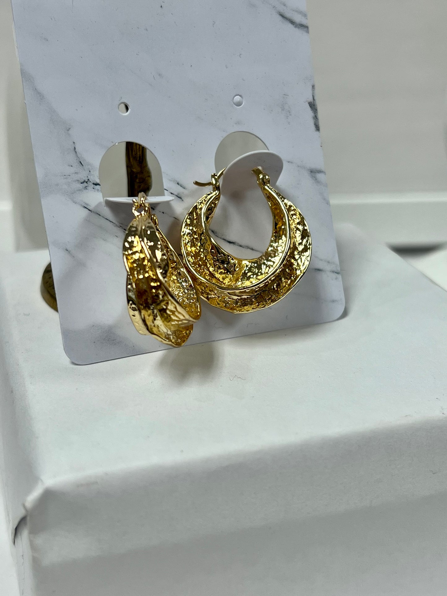 Small Twisted Gold Hoops