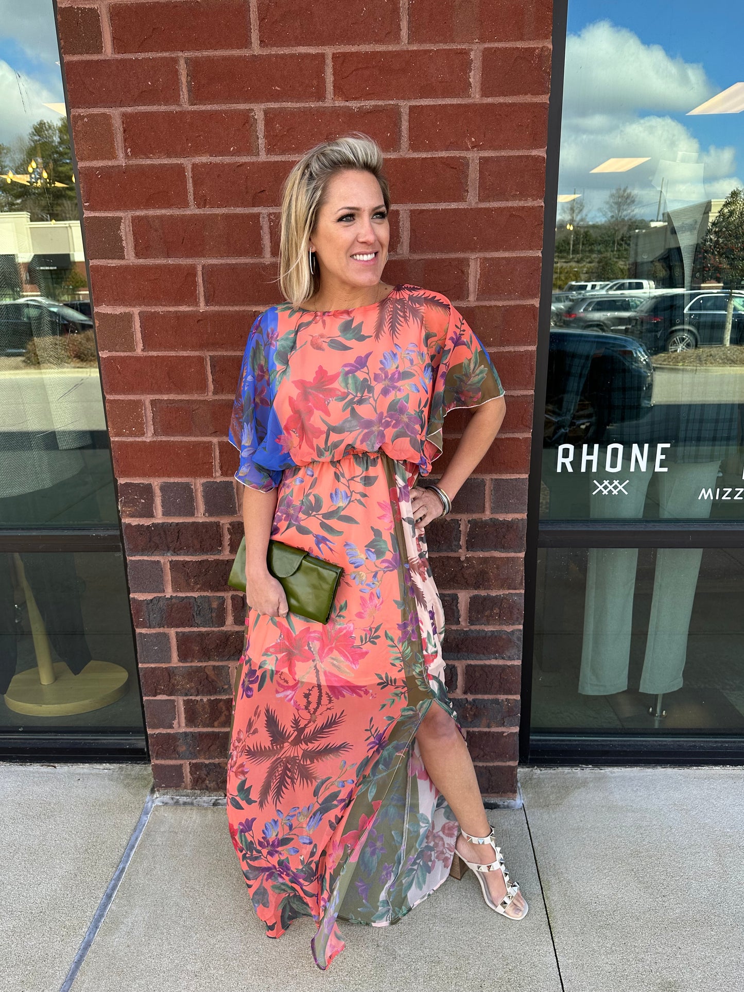 Cape Style Print Maxi