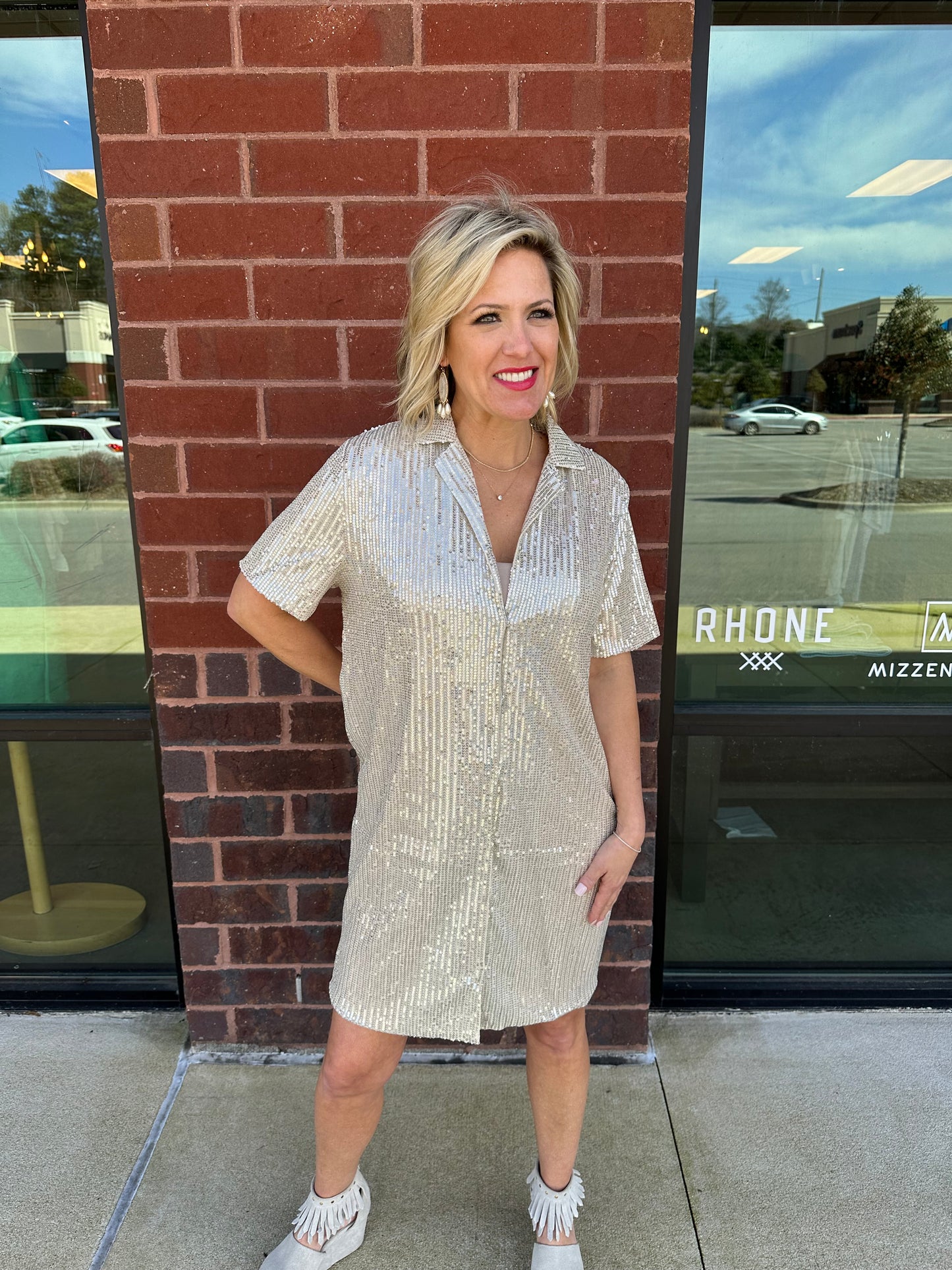 Sequins Shirt Dress