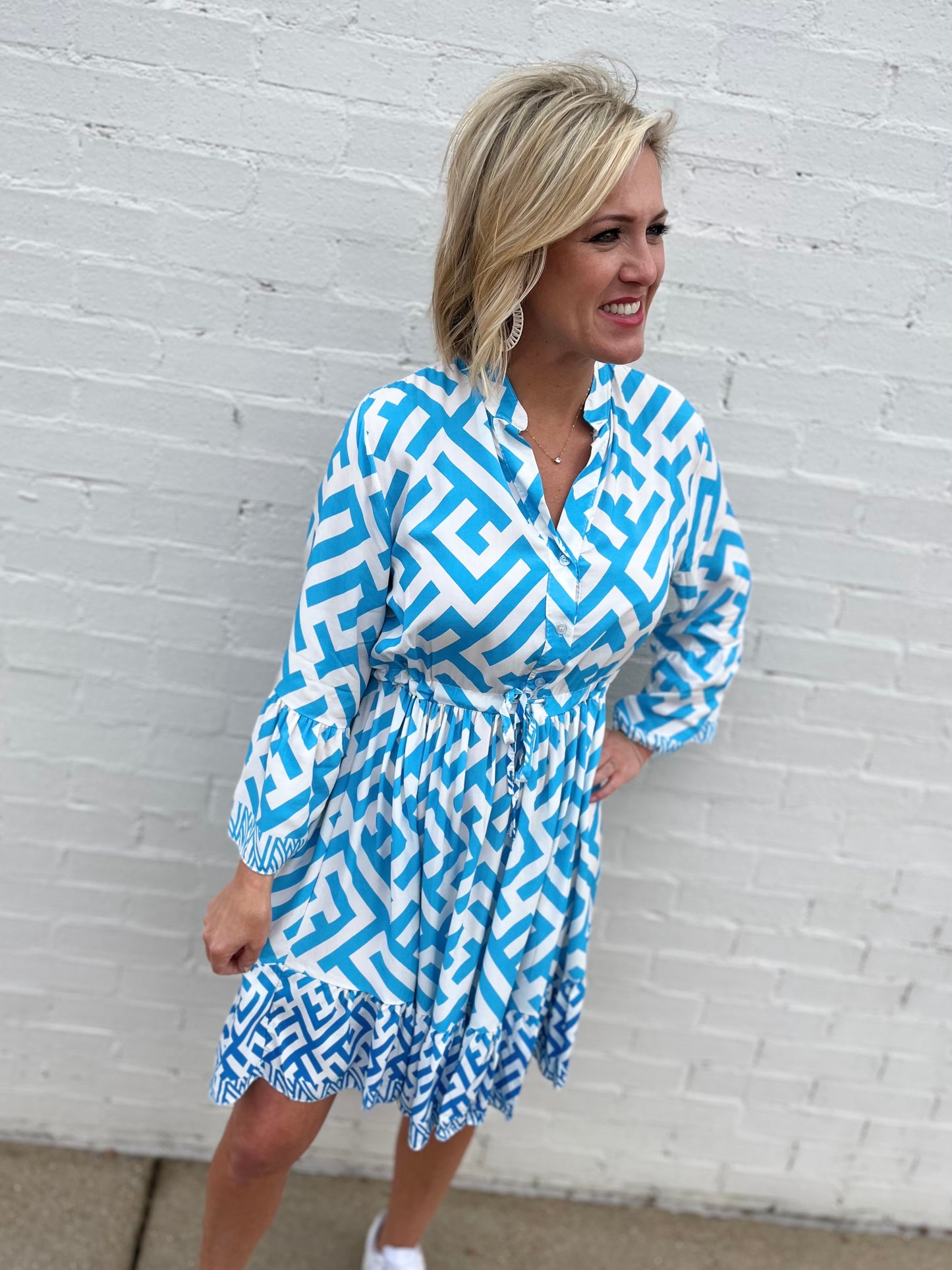 Geo Tie Waist Midi