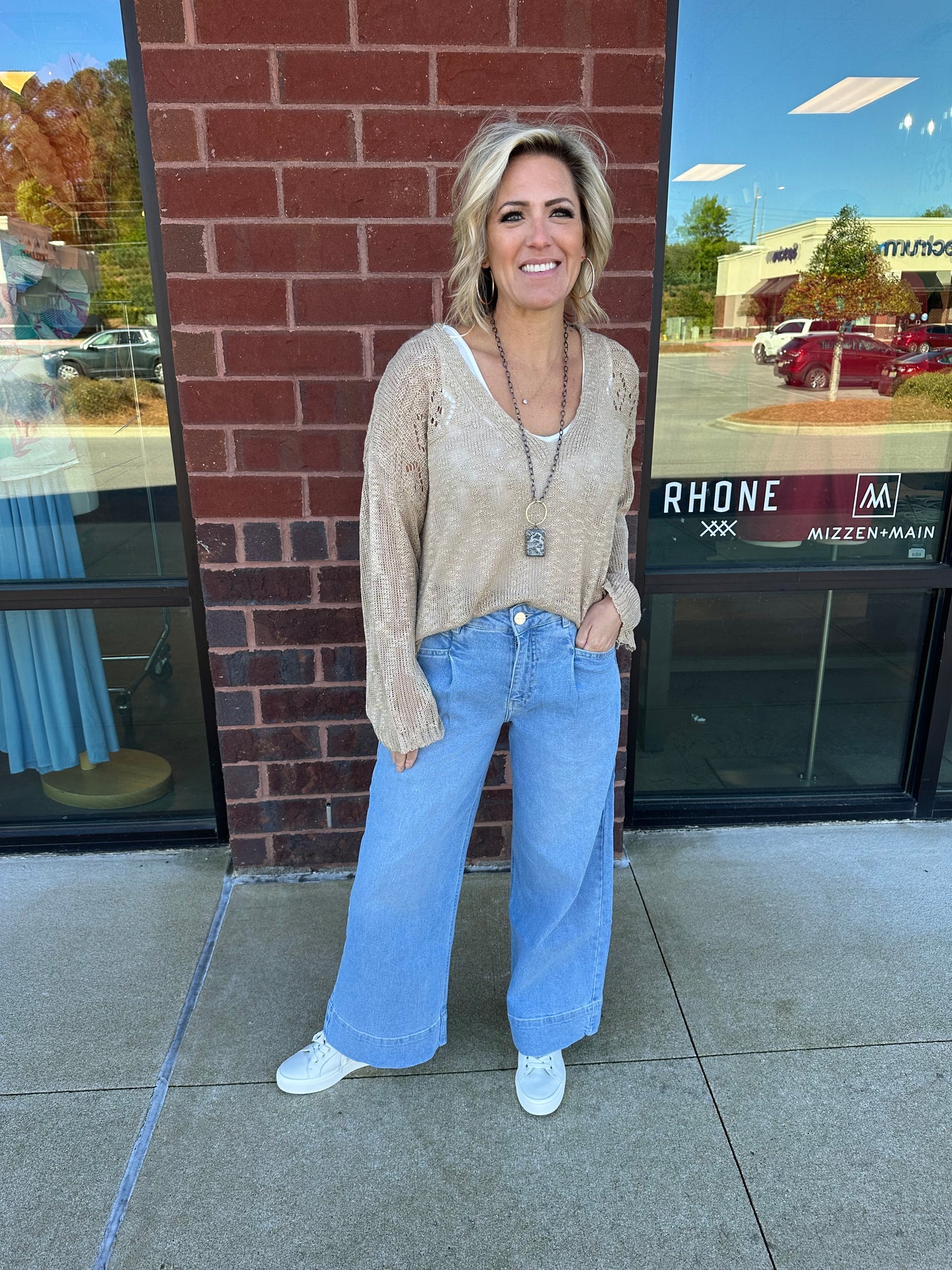 Knit Sweater with Bell Sleeves