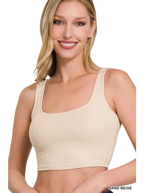 Ribbed Square Neck Brami