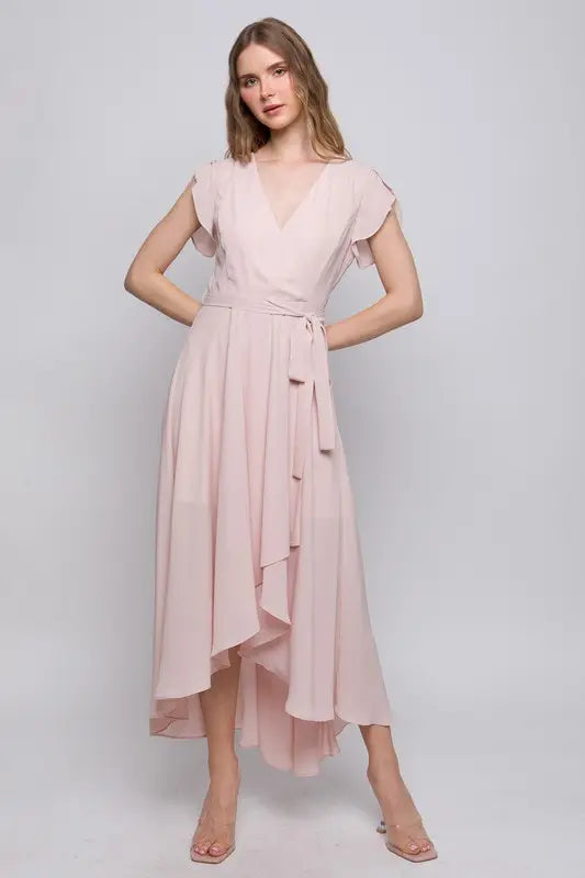 Ruffle Hi-Low Maxi Dress