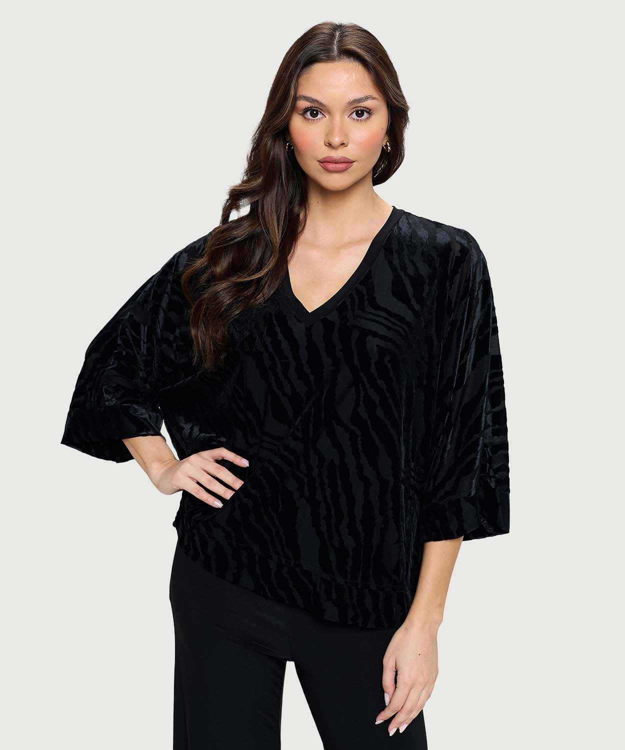 Animal Burnout V-Neck Top