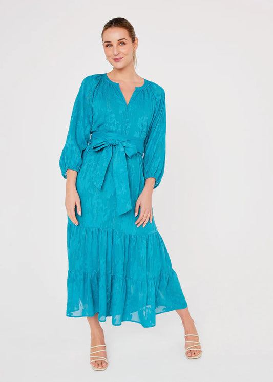 Elise Dress Teal Burnout