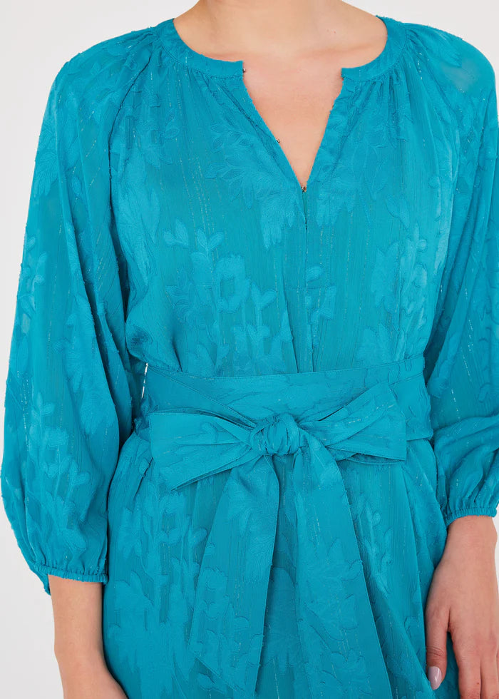 Elise Dress Teal Burnout