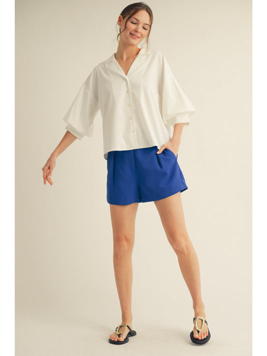 3/4 Slv Button Down Top