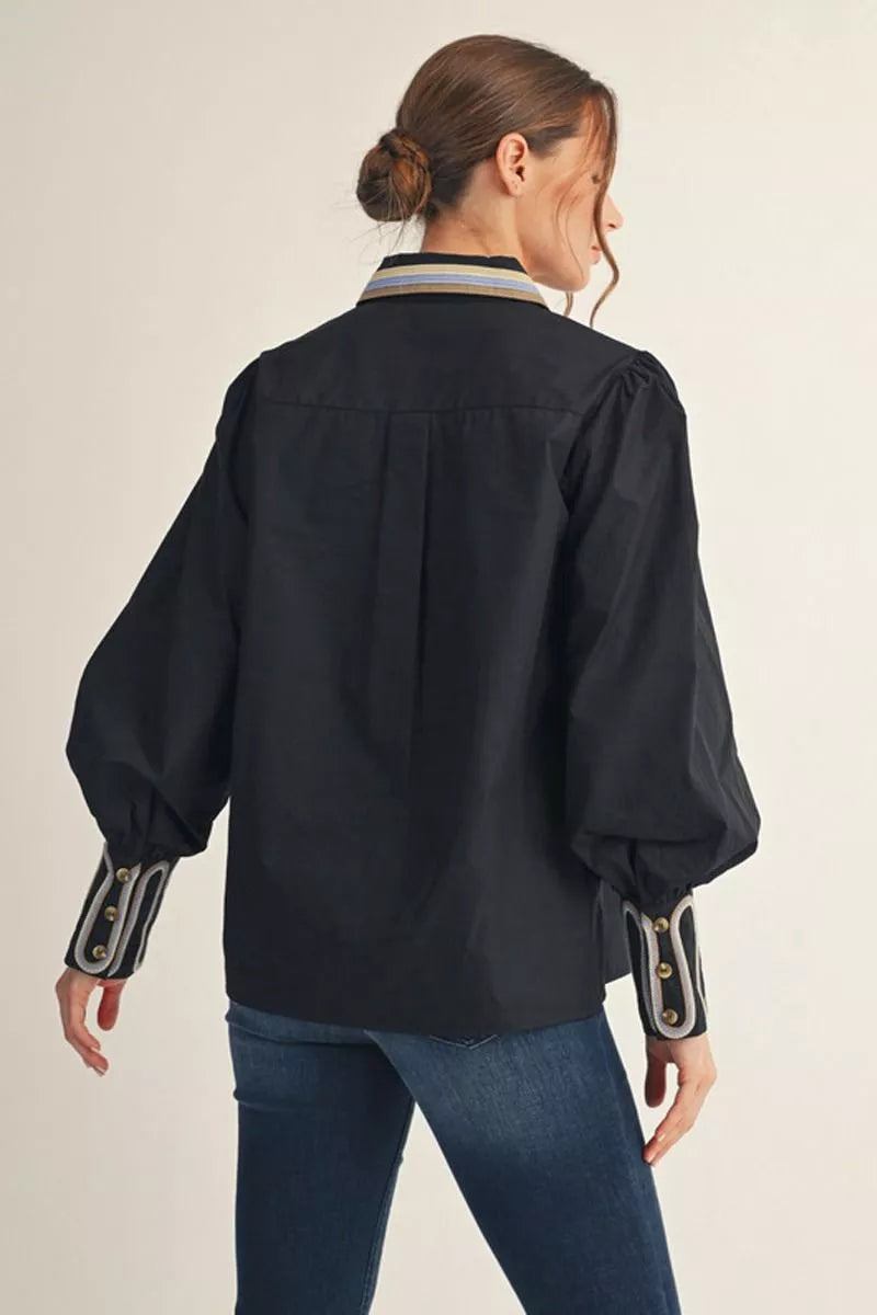 Embroidery Accent Button Down