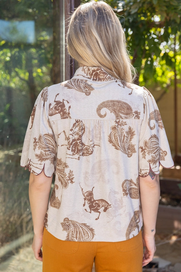 Horse & Paisley Top