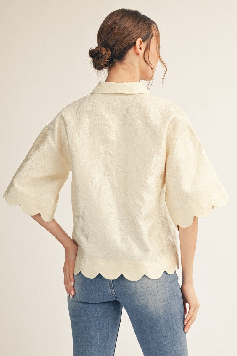 Floral Scallop Top