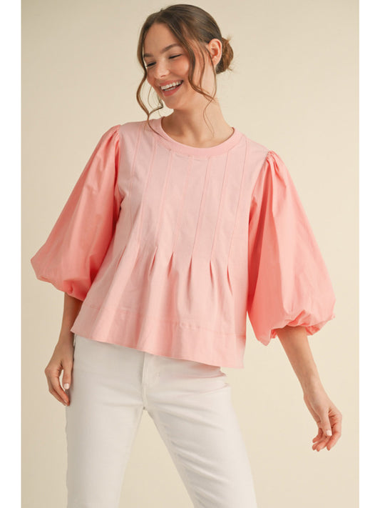 Dart Detail Balloon Slv Top