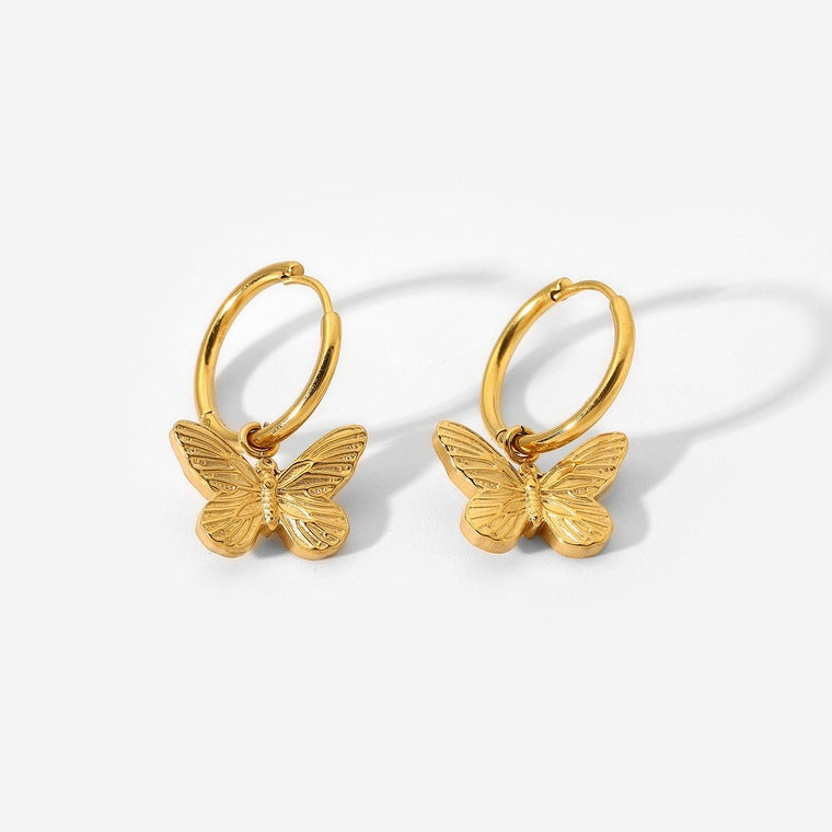 Gold Butterfly Earring