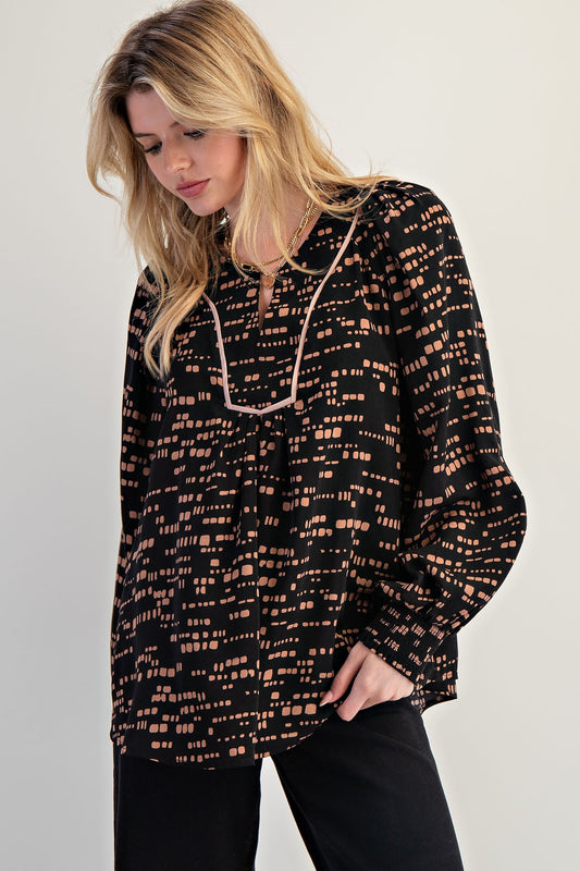 Printed Woven Top