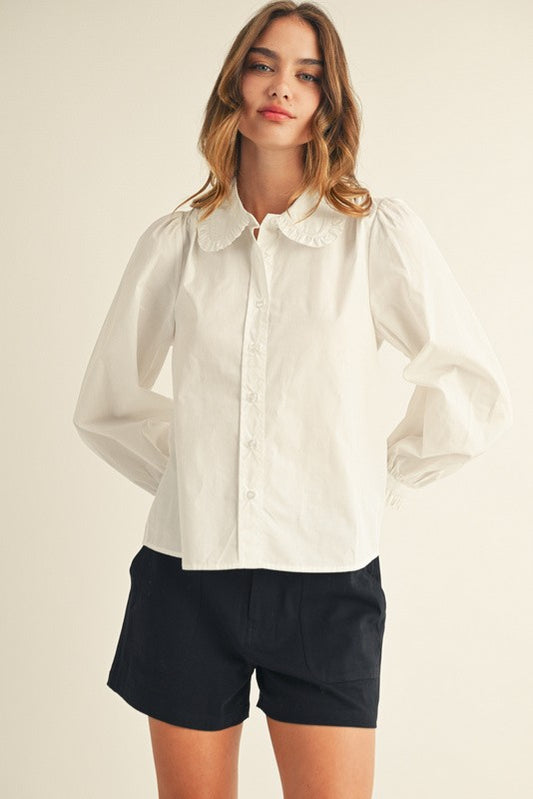 Collared Button Top