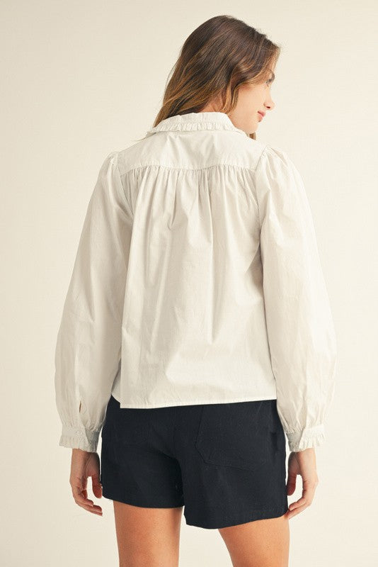 Collared Button Top