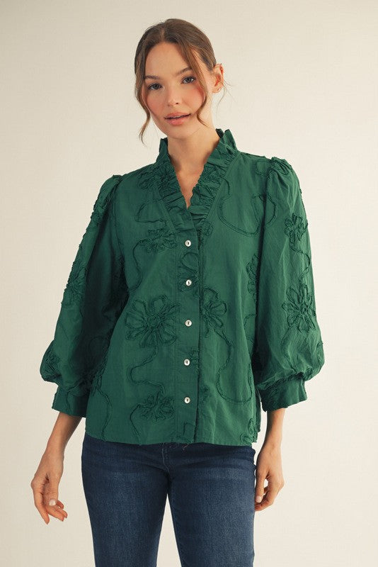 Button Floral Top