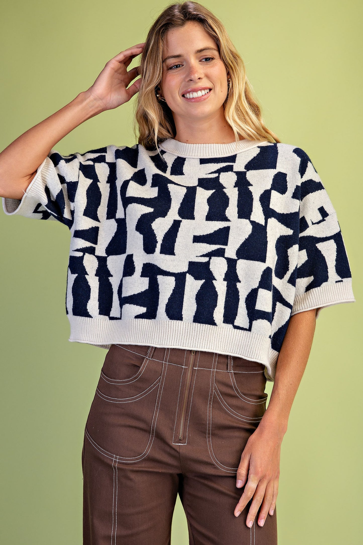 geo tech print sweater