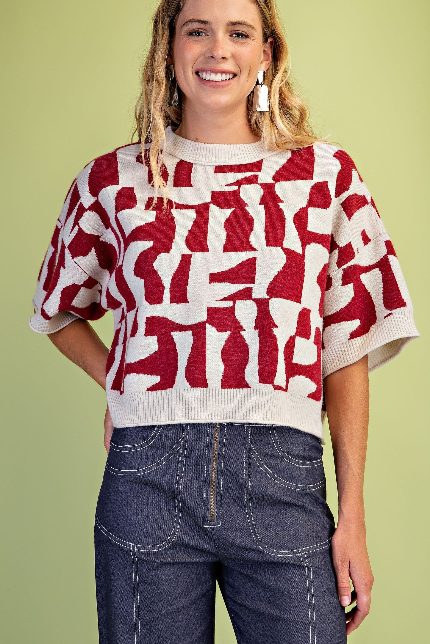 geo tech print sweater