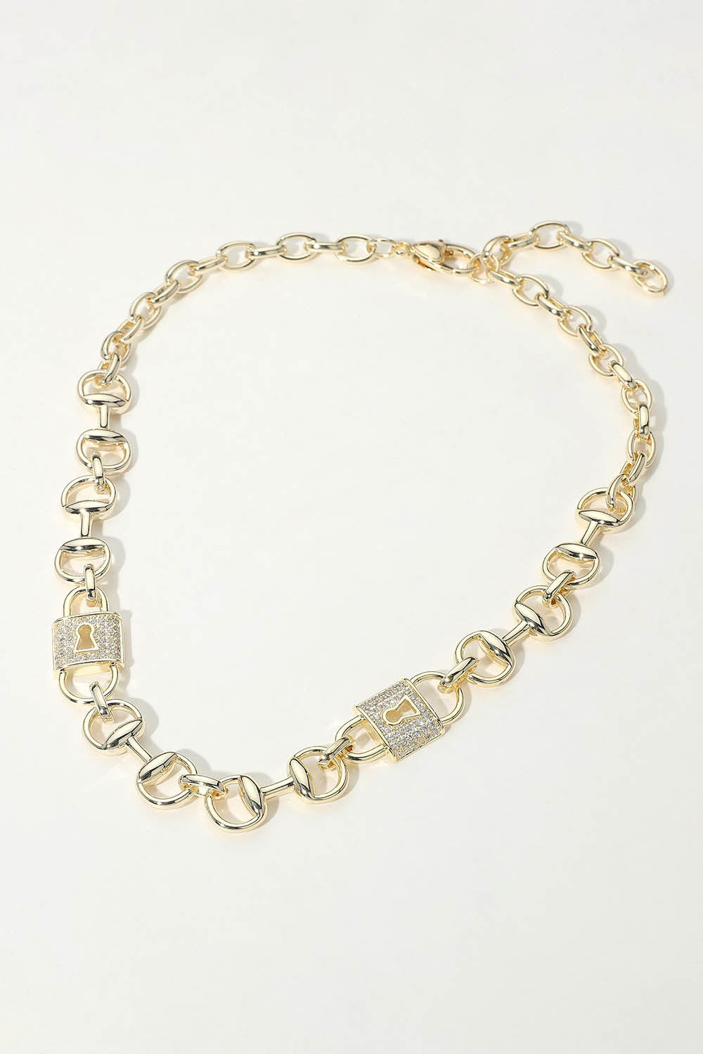 CZ Lock Chain Necklace