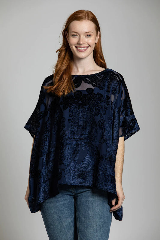 Short Burnout Velvet Top