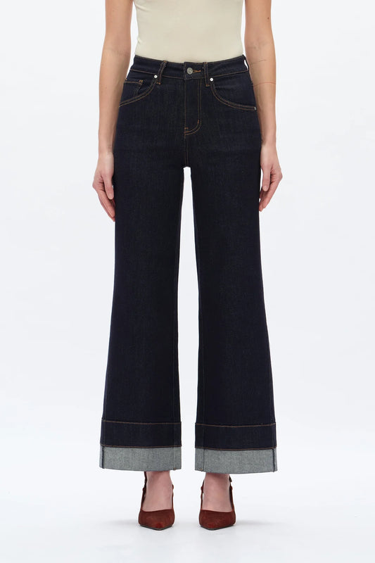 High Rise Wide Leg Roll