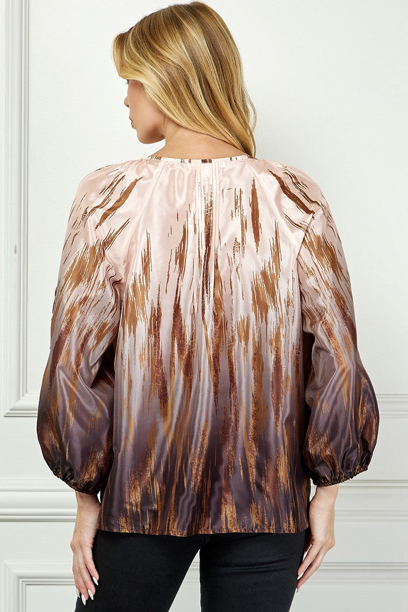 Metallic Peasant Blouse