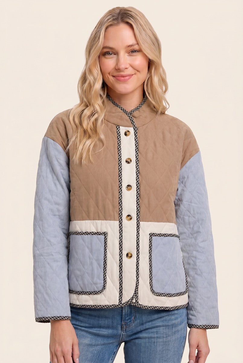 Color Block Quilted Jacket