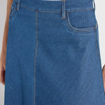 Assymetrical Hem pull on denim skirt