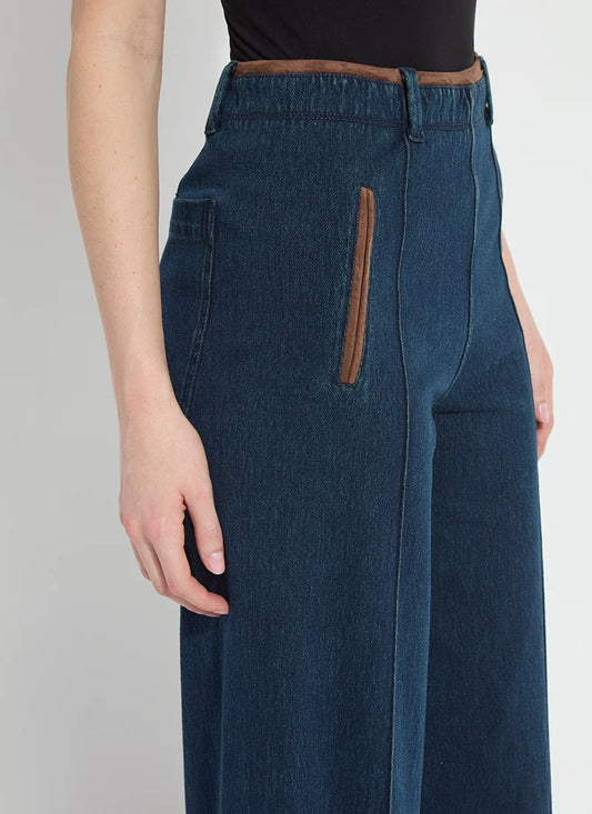 Hi Waist Pintuck Denim