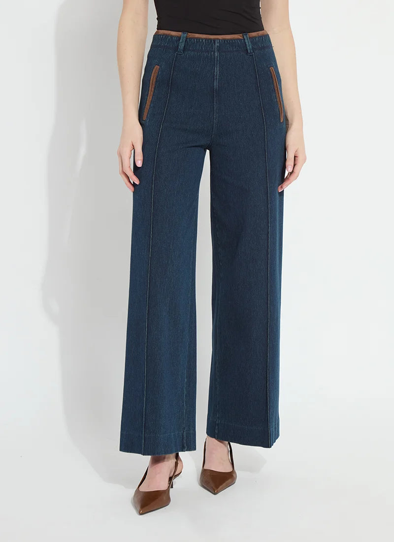 Hi Waist Pintuck Denim